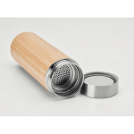 Thermoflasche aus Edelstahl mit Bambusoberfläche, 400 ml farbe holzton vierte Ansicht