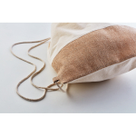 Bedruckbarer Turnbeutel aus 160 g/m2 Baumwolle mit Jutedetail, Natural farbe beige dritte Ansicht
