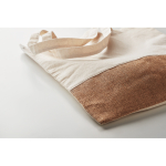 Baumwolltasche mit Details aus Juteimitation bedrucken, 160 g/m2 farbe beige zweite Ansicht