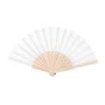 Günstiger Handfächer aus Holz und Polyester für Partygäste farbe weiß