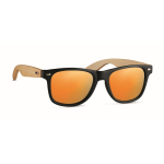 Sonnenbrille mit Bambusbügel und verspiegelten Gläsern, UV400 Schutz zweite Ansicht