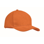 Baseball Kappe mit 6 Paneele und Einstecklasche bedrucken farbe orange