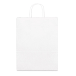 Günstige Papiertüte aus weißem Kraftpapier mit Logo, 90 g/m2 farbe weiß zweite Ansicht