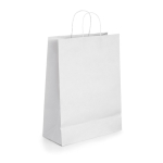 Günstige Papiertüte aus weißem Kraftpapier mit Logo, 90 g/m2 farbe weiß