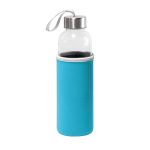 Glasflasche mit Edelstahlverschluss und Schlaufe, 520 ml farbe hellblau