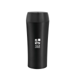 Auslaufsicherer Thermobecher in Schwarz oder Weiß, 470 ml Ansicht mit Druckbereich