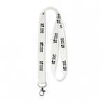 Lanyard RPET 15mm farbe weiß Ansicht mit Druckbereich