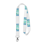 Lanyard RPET Sublim 15mm farbe weiß Ansicht mit Druckbereich
