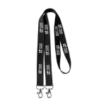Lanyard Duo 15mm farbe schwarz Ansicht mit Druckbereich