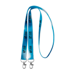 Lanyard Duo Sublim 15mm farbe weiß Ansicht mit Druckbereich