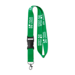 Lanyard Woven Plus 15mm farbe grün Ansicht mit Druckbereich