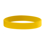 Günstiges Silikonarmband mit Aufdruck und Flachrelief als Werbeartikel farbe gelb