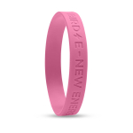 Günstiges Silikonarmband mit Aufdruck und Flachrelief als Werbeartikel farbe rosa