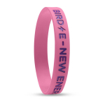 Günstiges Silikonarmband mit Aufdruck und Flachrelief als Werbeartikel farbe rosa