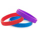 Bedrucktes Silikonarmband für Festivals mit Hochrelief farbe rot achte Ansicht