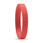 Bedrucktes Silikonarmband für Festivals mit Hochrelief farbe rot