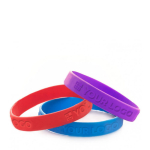 Bedrucktes Silikonarmband für Festivals mit Hochrelief farbe rot Ansicht mit Druckbereich