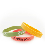 Silikonarmband für Festivals in Ihrer Pantone® Farbe anpassen lassen farbe mehrfarbig Ansicht mit Druckbereich