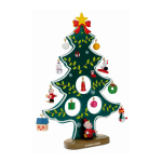 Kleiner Deko-Weihnachtsbaum mit 12 Anhängern für festliche Stimmung farbe grün Ansicht mit Druckbereich