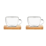 Set mit 2 Espressogläsern mit Bambusuntersetzern, 60 ml farbe transparent zweite Ansicht