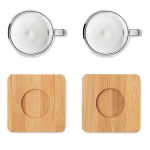 Set mit 2 Espressogläsern mit Bambusuntersetzern, 60 ml farbe transparent fünfte Ansicht
