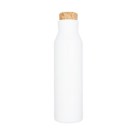 Flasche als Werbeartikel mit Bambusverschluss, 590 ml farbe weiß zweite Vorderansicht