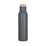 Flasche als Werbeartikel mit Bambusverschluss, 590 ml farbe titan zweite Vorderansicht