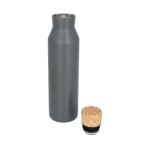 Flasche als Werbeartikel mit Bambusverschluss, 590 ml farbe titan zweite Ansicht