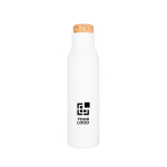 Flasche als Werbeartikel mit Bambusverschluss, 590 ml Ansicht mit Druckbereich