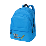 Jugendlicher Rucksack in vielen verschiedenen Farben bedruckbar farbe blau Ansicht mit Siebdruck