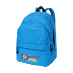 Jugendlicher Rucksack in vielen verschiedenen Farben bedruckbar farbe blau zweite Ansicht mit Siebdruck