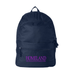 Jugendlicher Rucksack in vielen verschiedenen Farben bedruckbar farbe marineblau zweite Ansicht mit Siebdruck