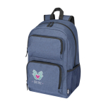 Bedruckbarer Notebook-Rucksack aus Polyester 600D für Studenten, 15,6” farbe marineblau
