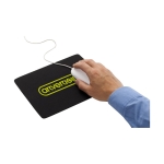 Mauspad aus weichem Schaumstoff mit Logo im Siebdruckverfahren farbe schwarz zweite Ansicht mit Tampondruck
