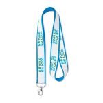 Lanyard Double Sublim Express 20mm farbe cyan-blau Ansicht mit Druckbereich