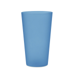 Wiederverwendbarer Becher aus PP mit gefrosteter Oberfläche, 500 ml. farbe blau-transparent
