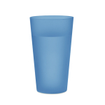 Wiederverwendbarer Becher aus PP mit gefrosteter Oberfläche, 500 ml. farbe blau-transparent