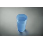 Wiederverwendbarer Becher aus PP mit gefrosteter Oberfläche, 500 ml. farbe blau-transparent