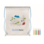 Anmalrucksack aus Non Woven Material mit Stiften für Kinder Hauptansicht vierte Ansicht