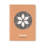 Nachhaltiges A6-Notizheft mit Karton-Cover und cremefarbenen Seiten farbe beige Hauptansicht zweite Ansicht