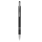 Touch Pen Kugelschreiber aus Aluminium mit blauer Tinte für Kunden farbe schwarz zweite Ansicht