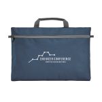 Bedruckbare Dokumententasche mit einem Hauptfach und Reißverschluss farbe blau Ansicht mit Logo 2
