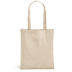 Günstige recycelte Baumwolltasche mit Logo bedruckbar, 140 g/m² farbe natürliche farbe