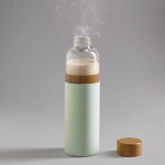 Glasflasche mit Bambusverschluss und Silikonhülle, 600ml farbe hellgrün fünfte Ansicht