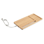 Schreibtisch-Organizer mit Handy-Aufladestation, Oberfläche aus Bambus farbe natürliche farbe