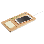 Schreibtisch-Organizer mit Handy-Aufladestation, Oberfläche aus Bambus farbe natürliche farbe vierte Ansicht