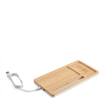 Schreibtisch-Organizer mit Handy-Aufladestation, Oberfläche aus Bambus Ansicht mit Druckbereich