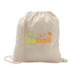 Baumwoll-Turnbeutel günstig bedrucken, 100 g/m2 farbe beige Ansicht mit Logo 1