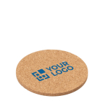 Runde Korkuntersetzer mit Logo bedrucken als Werbegeschenk Ansicht mit Druckbereich