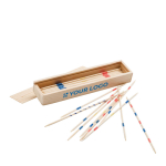 Mikado-Spiel aus Holz in einer bedruckbaren Holzbox Ansicht mit Druckbereich